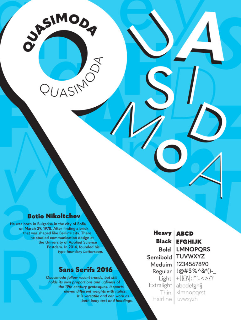 Final process of Quasimoda Typographic Poster